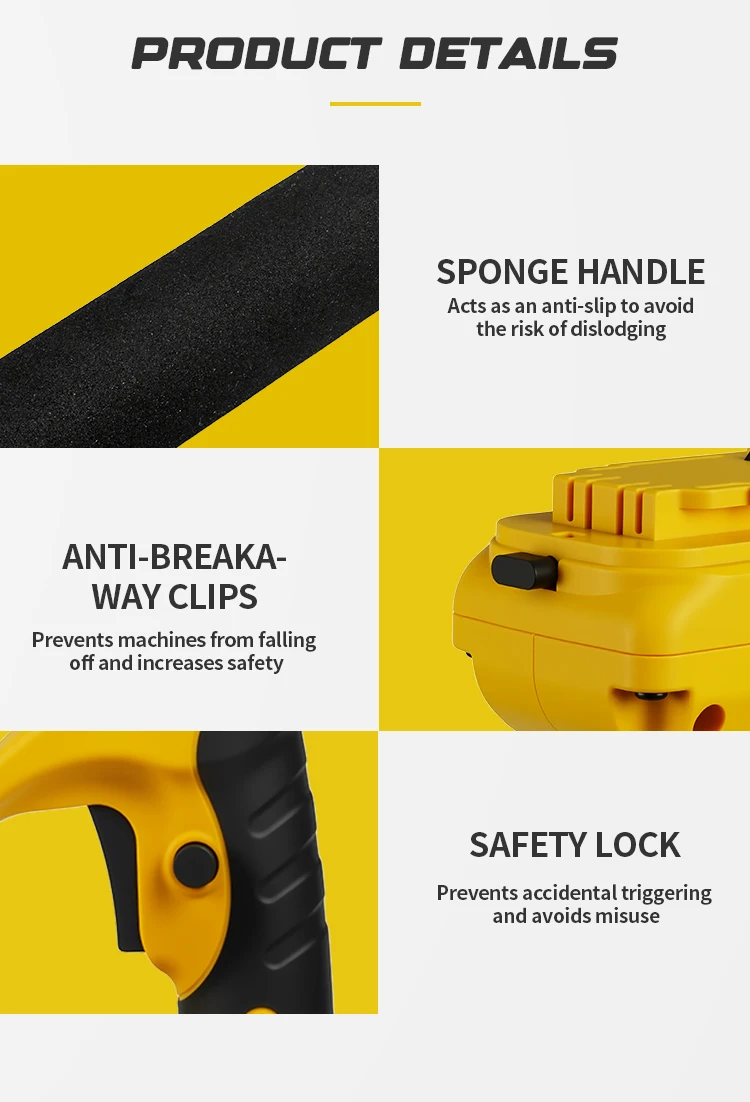 Brushless 1380W Electric Chainsaw Telescoping Pole Pruner High Branch Saw Garden Tree Pruning Tool For Dewalt 20V Battery Pin