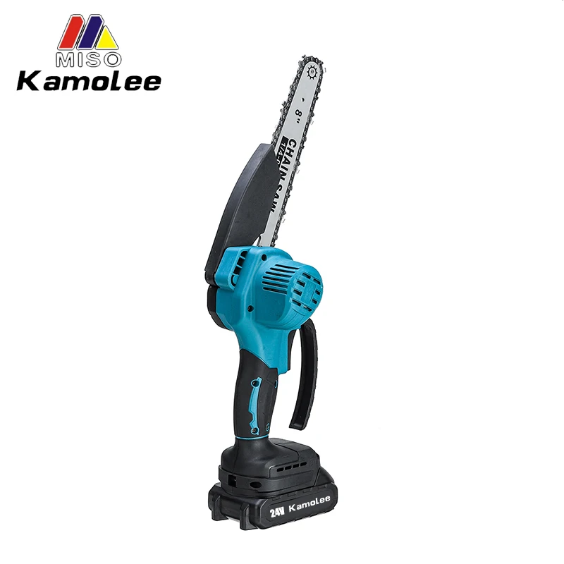 Kamolee Brushless Electric Chain Saw 8 Inch Mini Chainsaw Wood Cutter Pruning Garden Power Tool