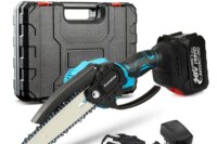 Kamolee Brushless Electric Chain Saw 8 Inch Mini Chainsaw Wood Cutter Pruning Garden Power Tool