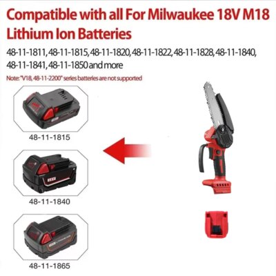Mini Chainsaw 4/6-Inch Cordless Woodworking Handheld Garden Electric Saw Cutting Power Tool Fit Dewalt/Milwaukee 18V Battery - Image 5