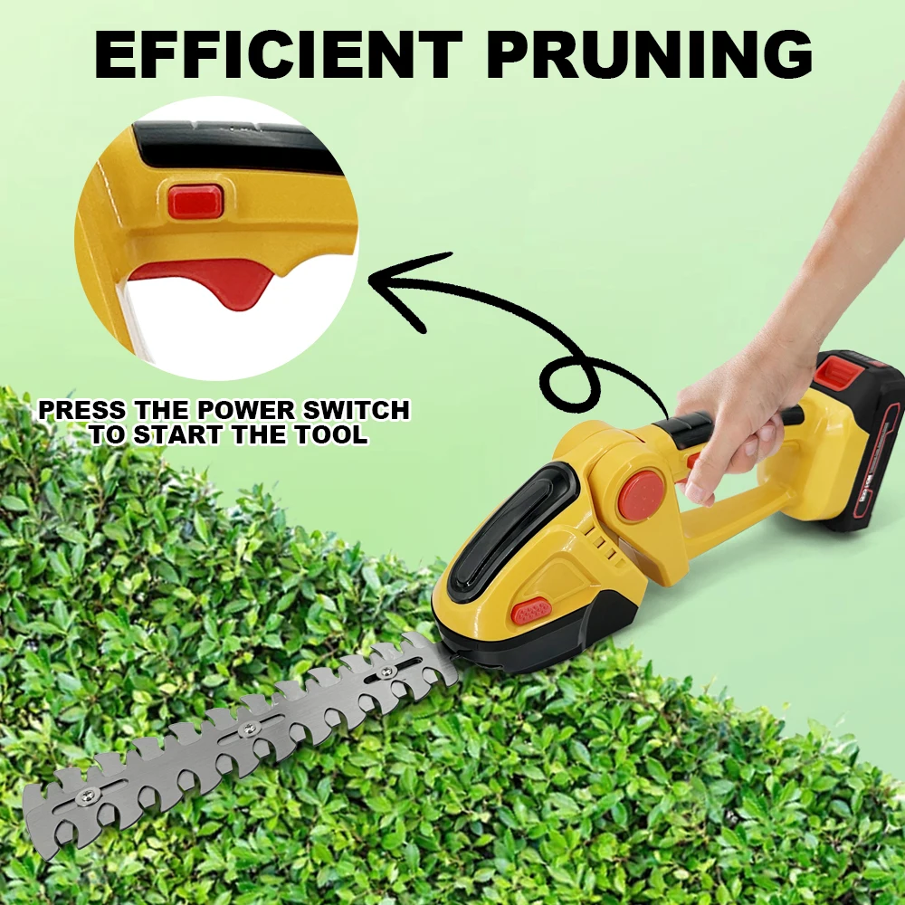 Electric Hedge Trimmer 2 In 1 Cordless Rechargeable Handheld 90 Degree Adjustable Trimmer Shrub  Weeding  Mower Home Garden Tool