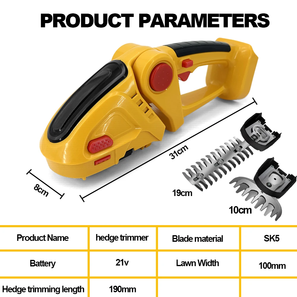 Electric Hedge Trimmer 2 In 1 Cordless Rechargeable Handheld 90 Degree Adjustable Trimmer Shrub  Weeding  Mower Home Garden Tool