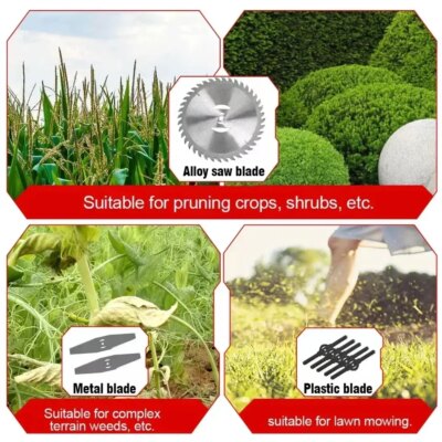 Cordless Lawn Mower Handheld Electric Grass Trimmer Adjustable Garden Tools For Makita 18V Battery - Image 3