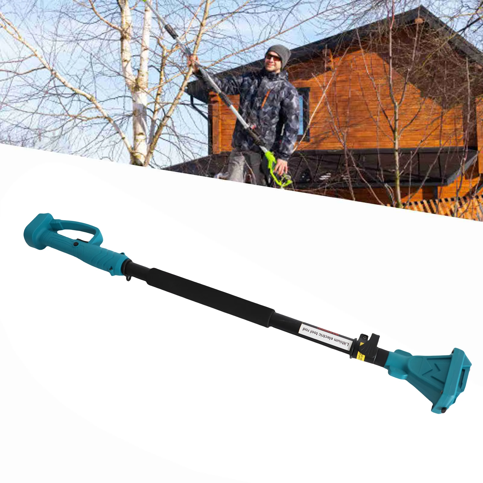Cordless Pruning Shears Extension Pole Anti Slip Handle Electric Tree Pruner Pole 4.92 Ft Length Electric Chainsaw for Garden