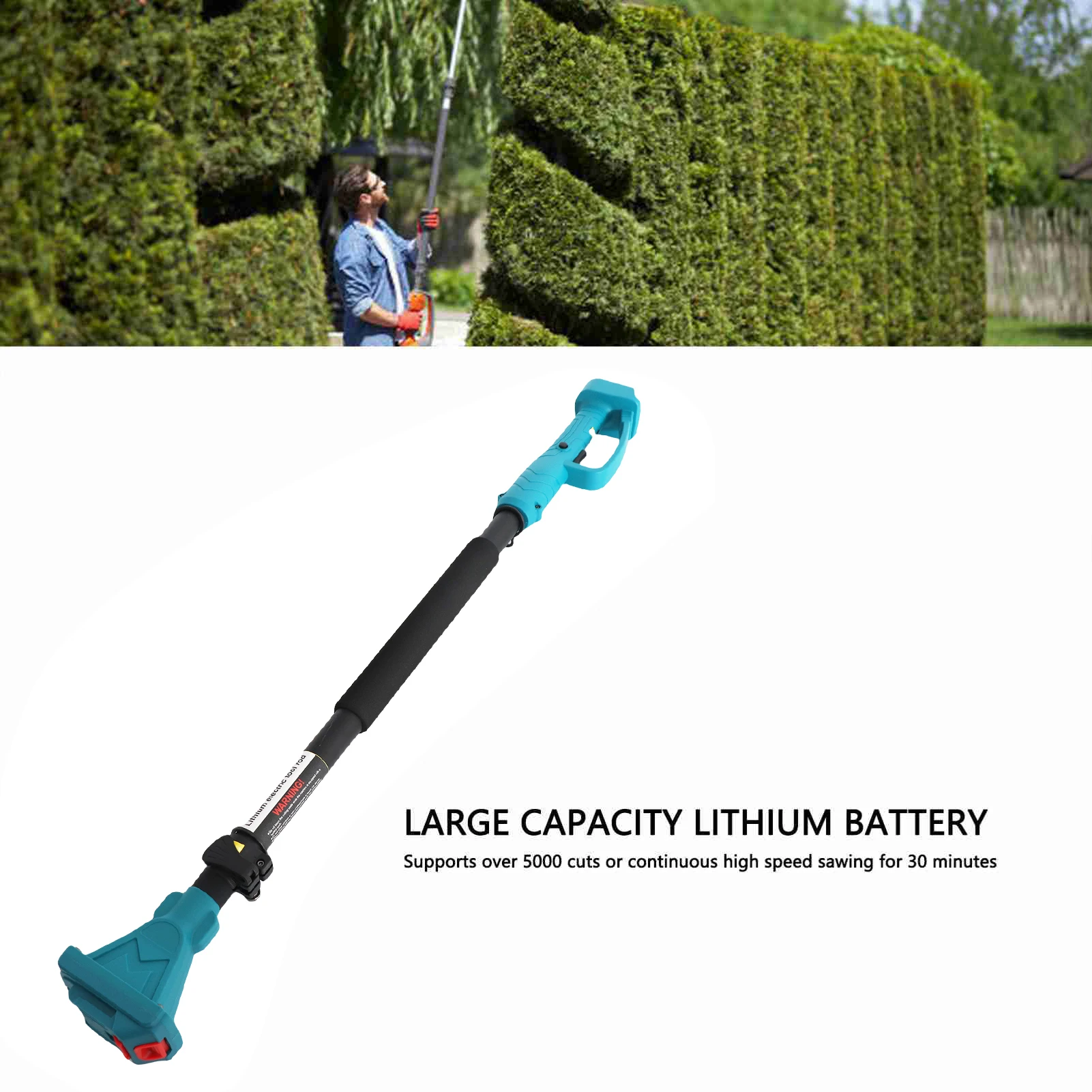 Cordless Pruning Shears Extension Pole Anti Slip Handle Electric Tree Pruner Pole 4.92 Ft Length Electric Chainsaw for Garden