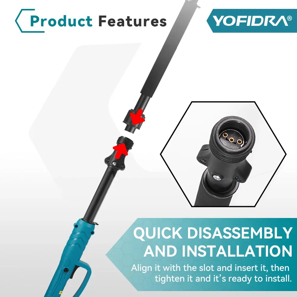 YOFIDRA Brushless Telescoping Pole Electric Chainsaw 3in1 High Scalable Pruner Shear Scissors Tool For Makita 18V Battery Pin