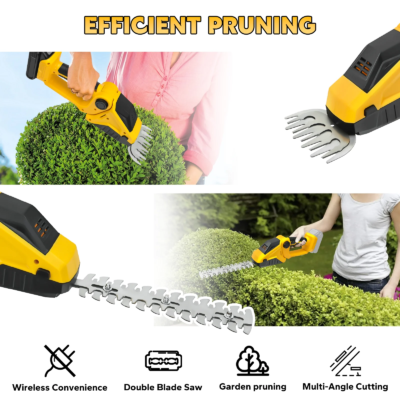 Cordless Hedge Trimmer 2-in-1 Grass Shears Handheld Electric Shrub Trimmer Kit Garden Tool for Dewalt 20V Battery (No Battery) - Image 5