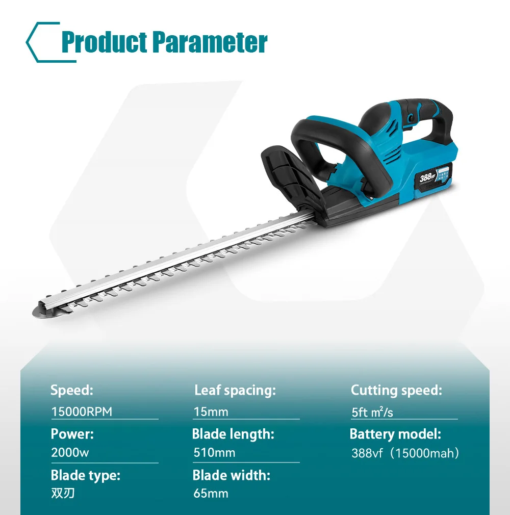 Cordless Electric Hedge Trimmer Multifunction Double Blades Garden Lawn Mower Tools For Makita 18V Battery(No Battery)
