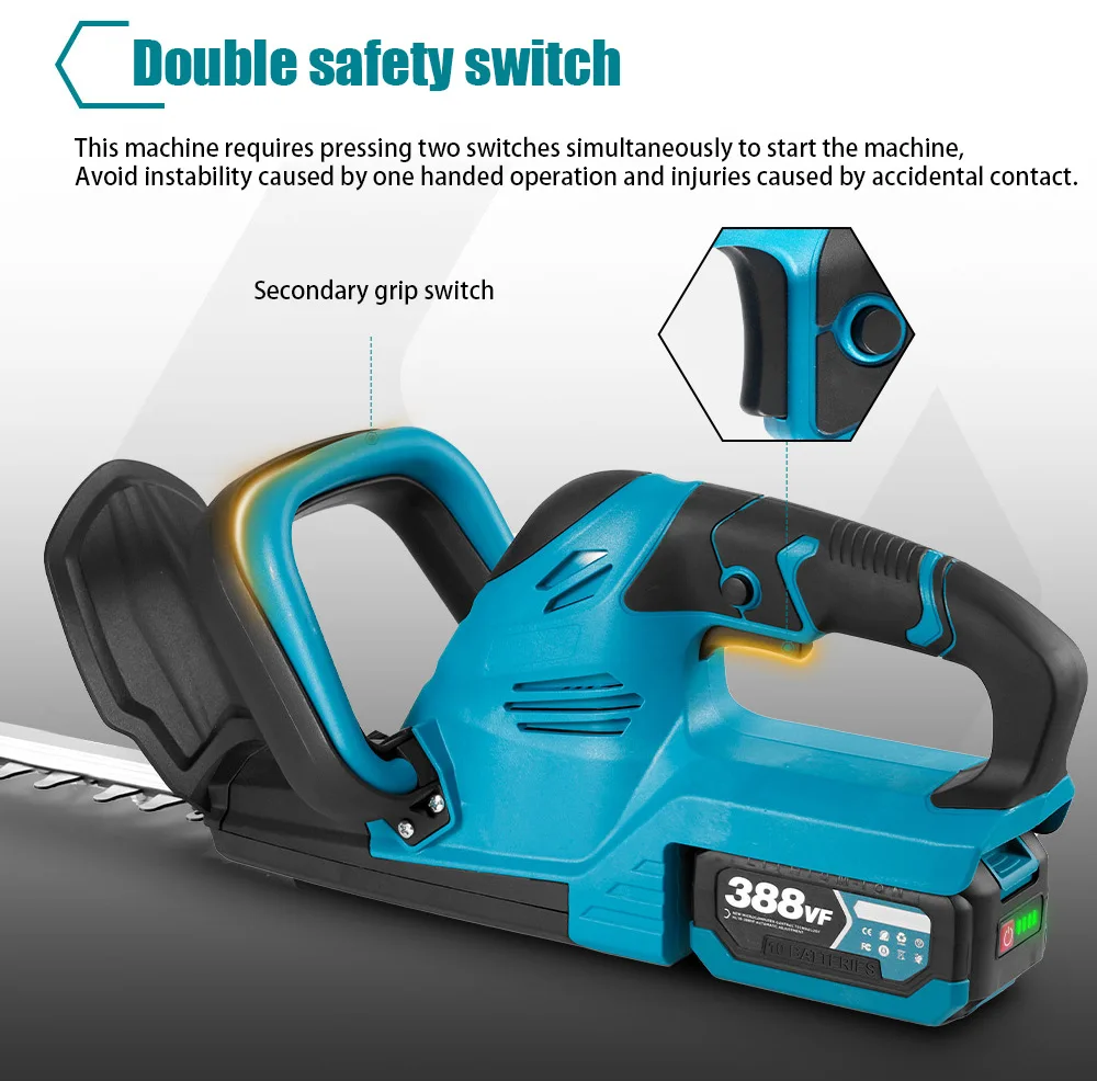 Cordless Electric Hedge Trimmer Multifunction Double Blades Garden Lawn Mower Tools For Makita 18V Battery(No Battery)