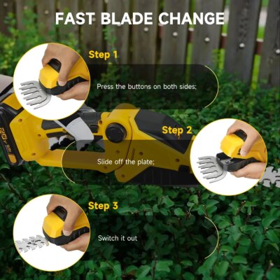 For Dewalt 20V 18V Battery Cordless Hedge Trimmer Grass Shears 2-in-1 Handheld Electric Shrub Trimmer Kit Garden Tools - Image 5