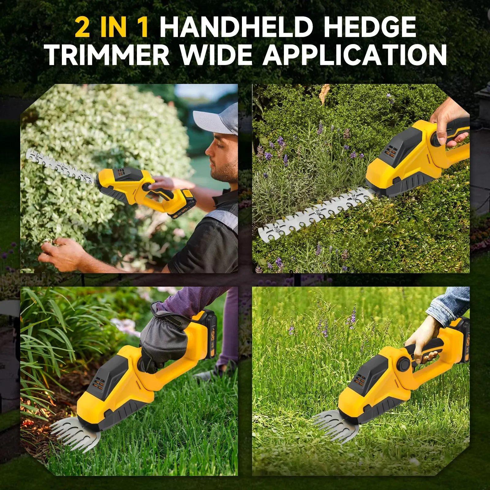For Dewalt 20V 18V Battery Cordless Hedge Trimmer Grass Shears 2-in-1 Handheld Electric Shrub Trimmer Kit Garden Tools For Dewalt 20V 18V Battery Cordless Hedge Trimmer Grass Shears 2-in-1 Handheld Electric Shrub Trimmer Kit Garden Tools