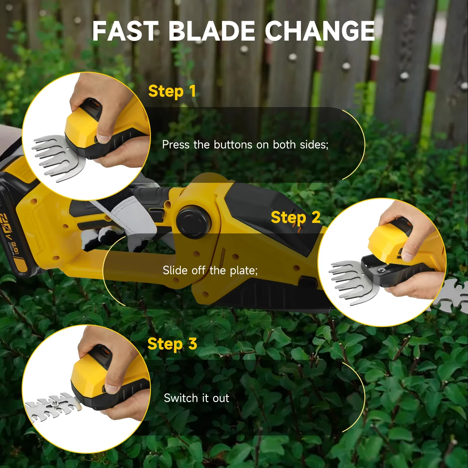 For Dewalt 20V 18V Battery Cordless Hedge Trimmer Grass Shears 2-in-1 Handheld Electric Shrub Trimmer Kit Garden Tools For Dewalt 20V 18V Battery Cordless Hedge Trimmer Grass Shears 2-in-1 Handheld Electric Shrub Trimmer Kit Garden Tools
