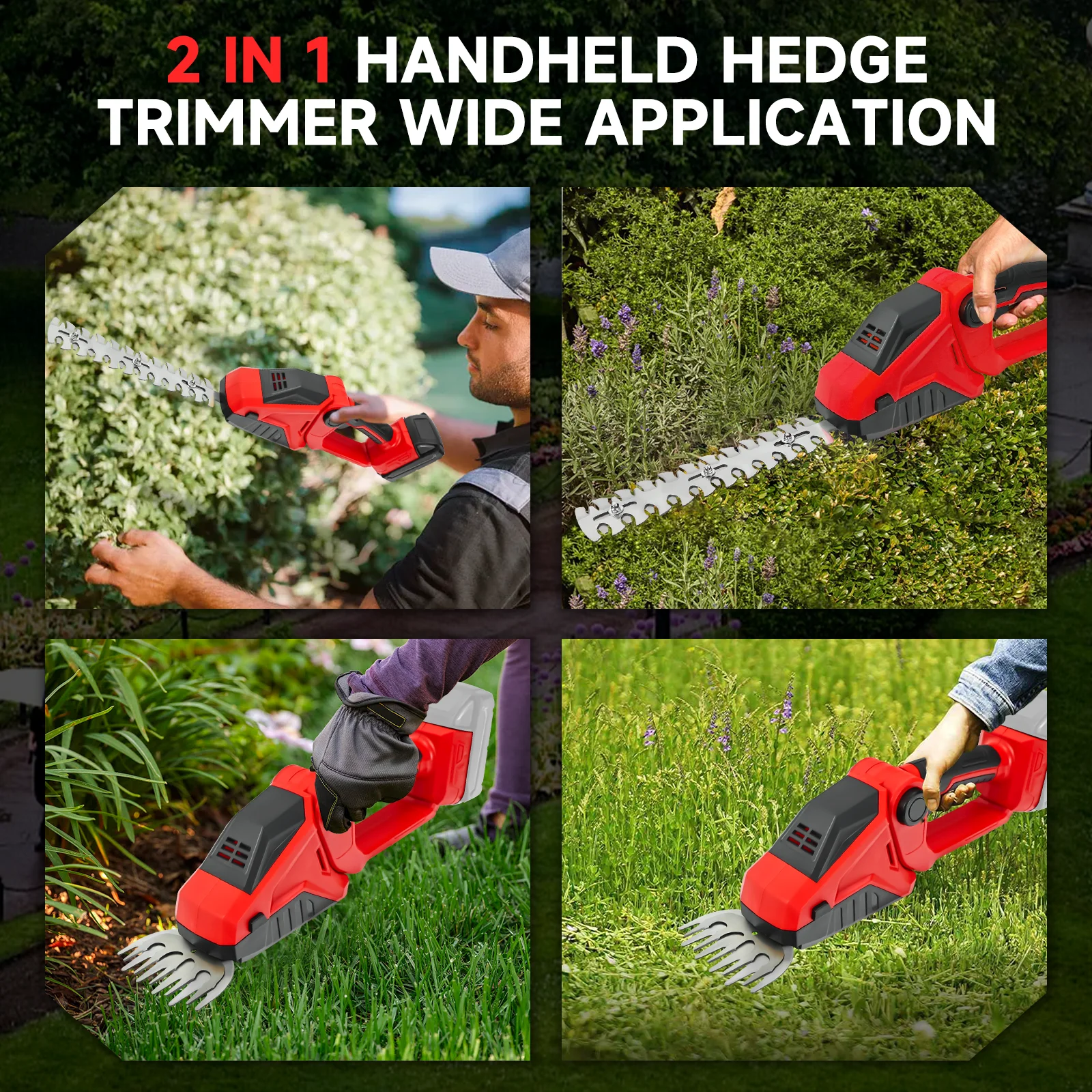 Cordless Hedge Trimmer Electric Grass Trimmer Bush Trimmer Grass Shears Garden Tools for Milwaukee 18V Battery (No Battery)