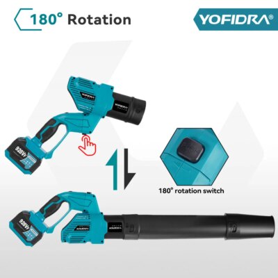 YOFIDRA 3000W 2In1 Brushless Electric Turbo Fan Blowers High Power Air Blower Leaf Snow Dust Cleaning Tool ForMakita Battery Pin - Image 4