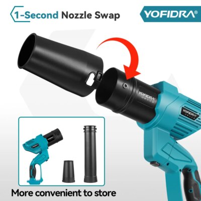 YOFIDRA 3000W 2In1 Brushless Electric Turbo Fan Blowers High Power Air Blower Leaf Snow Dust Cleaning Tool ForMakita Battery Pin - Image 3