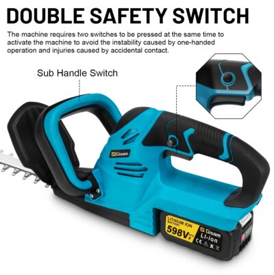 Gisam 20000RPM Brushless Electric Hedge Trimmer Lawn Mower Garden Landscaping Hedge Pruner Trimmer For Makita 18V Battery Pin - Image 6