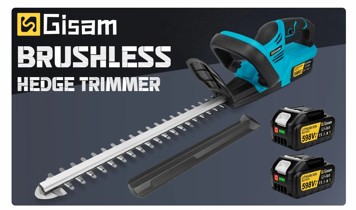 Gisam 20000RPM Brushless Electric Hedge Trimmer Lawn Mower Garden Landscaping Hedge Pruner Trimmer For Makita 18V Battery Pin