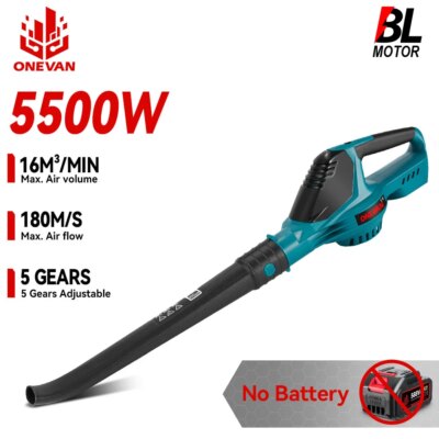 ​ONEVAN Brushless Electric Leaf Blower 5500W Portable Rechargeable air Blower Dust Snow Blowing Power Tool For Makita BatteryPin