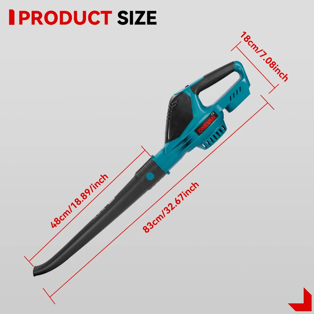​ONEVAN Brushless Electric Leaf Blower 5500W Portable Rechargeable air Blower Dust Snow Blowing Power Tool For Makita BatteryPin