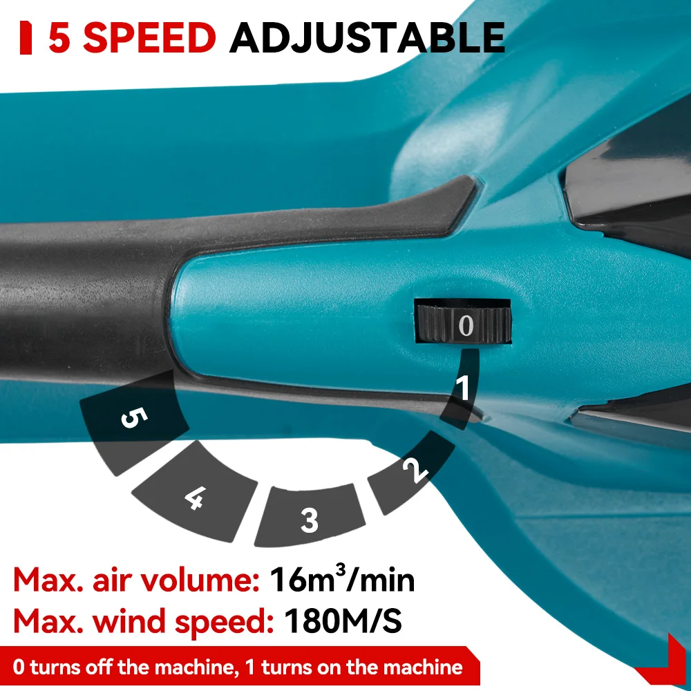 ​ONEVAN Brushless Electric Leaf Blower 5500W Portable Rechargeable air Blower Dust Snow Blowing Power Tool For Makita BatteryPin