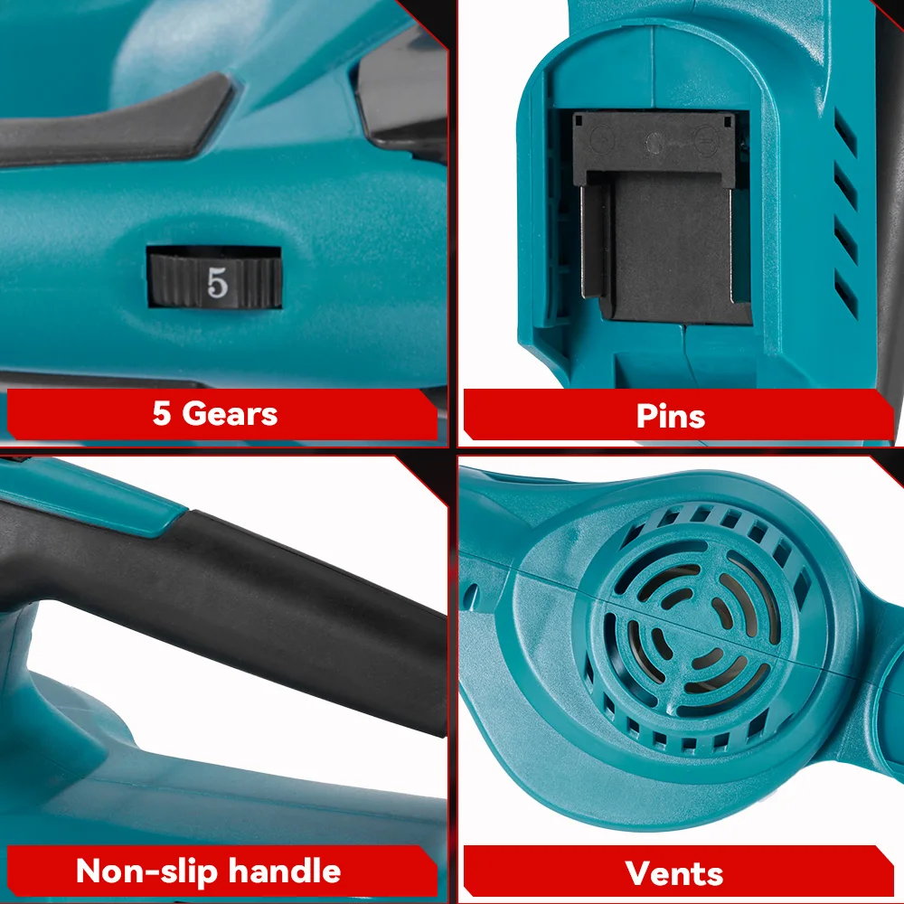 ​ONEVAN Brushless Electric Leaf Blower 5500W Portable Rechargeable air Blower Dust Snow Blowing Power Tool For Makita BatteryPin