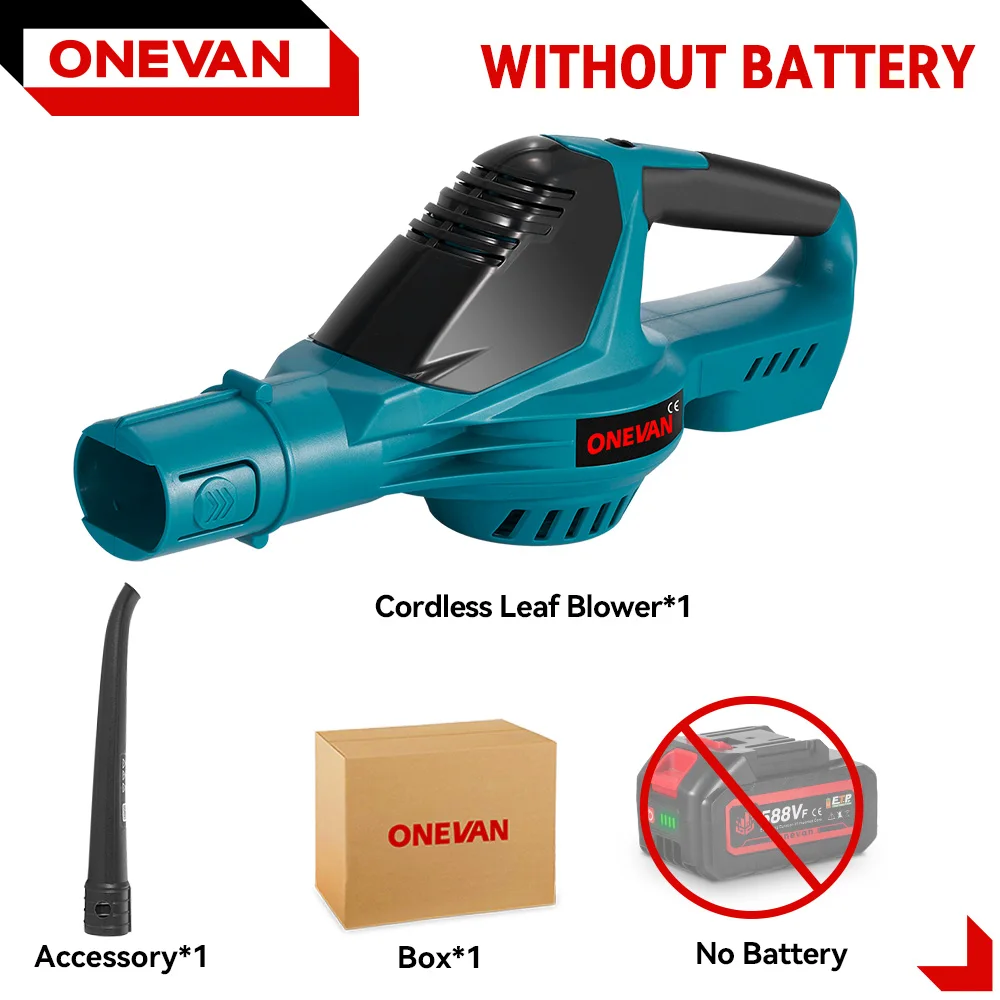 ​ONEVAN Brushless Electric Leaf Blower 5500W Portable Rechargeable air Blower Dust Snow Blowing Power Tool For Makita BatteryPin