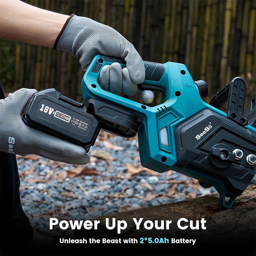 SEESII 12-Inch Brushless Electric Chainsaw For Makita Battery Cordless Chain Saw Firewood Tree Cutting Garden Pruning Power Tool
