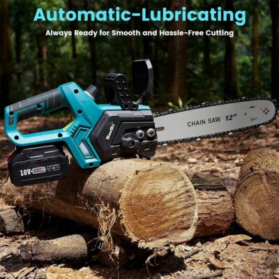 SEESII 12-Inch Brushless Electric Chainsaw For Makita Battery Cordless Chain Saw Firewood Tree Cutting Garden Pruning Power Tool - Image 5