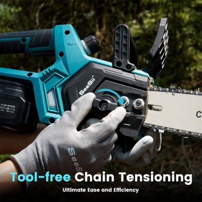 SEESII 12-Inch Brushless Electric Chainsaw For Makita Battery Cordless Chain Saw Firewood Tree Cutting Garden Pruning Power Tool - Image 3