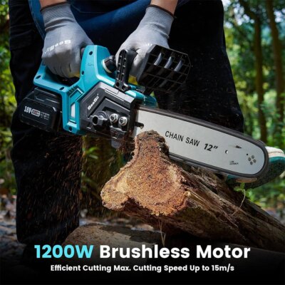 SEESII 12-Inch Brushless Electric Chainsaw For Makita Battery Cordless Chain Saw Firewood Tree Cutting Garden Pruning Power Tool - Image 2