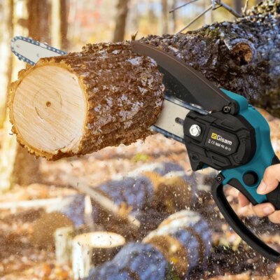 Gisam 8Inch Brushless Electric Saw Cordless Chainsaw Handheld Garden Wood Logging Chainsaw Power Tool for Makita 18V Battery Pin - Image 4