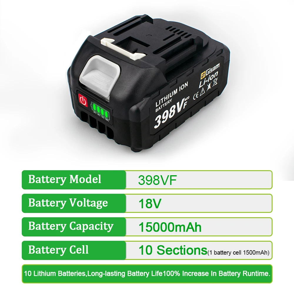 Gisam 8Inch Brushless Electric Saw Cordless Chainsaw Handheld Garden Wood Logging Chainsaw Power Tool for Makita 18V Battery Pin