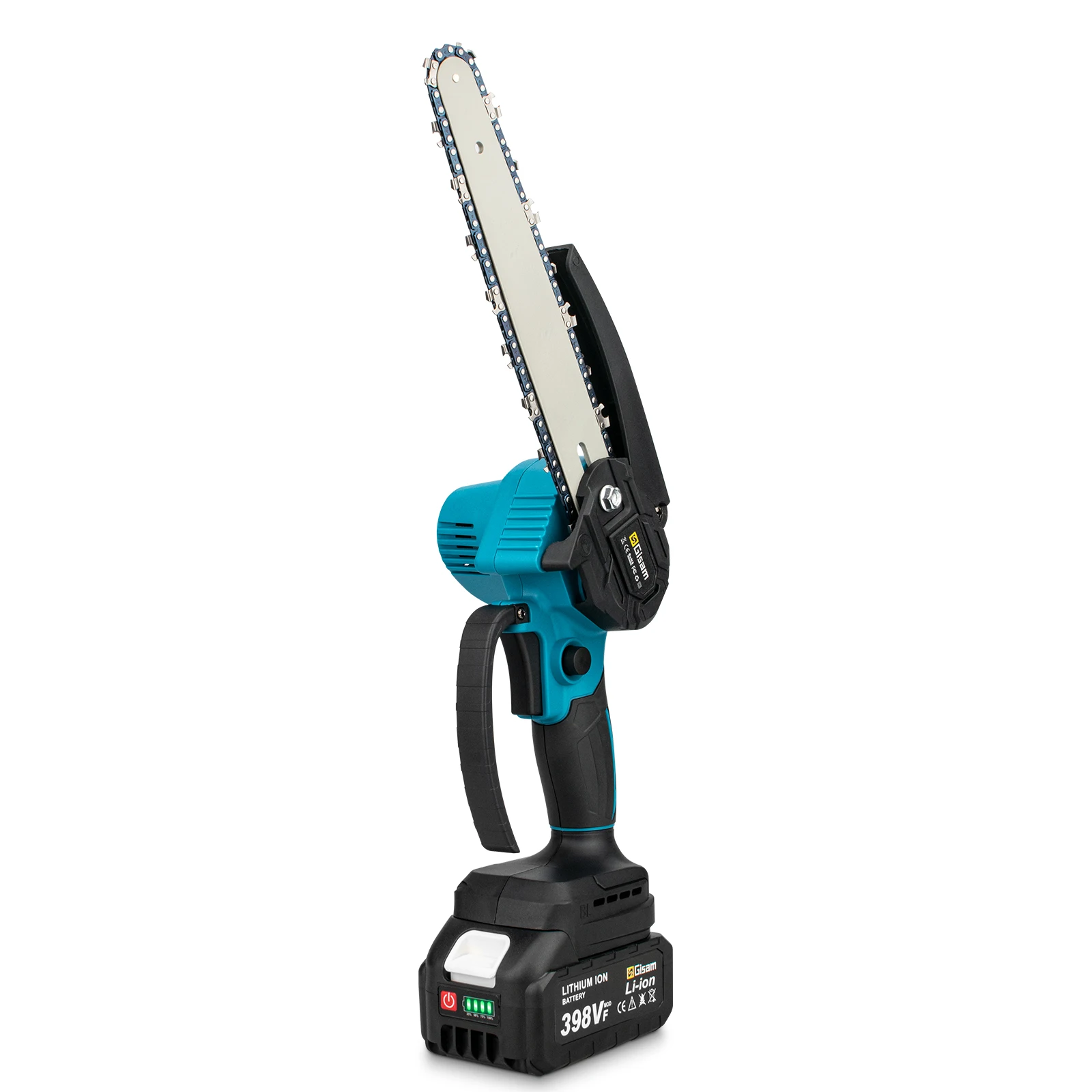 Gisam 8Inch Brushless Electric Saw Cordless Chainsaw Handheld Garden Wood Logging Chainsaw Power Tool for Makita 18V Battery Pin