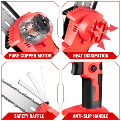 ONEVAN 4500W 2.25m Brushless High Branch Saw Telescoping Pole Electric Saw Cordless Garden Pruning Tool For ONEVAN 18V Battery - Image 6