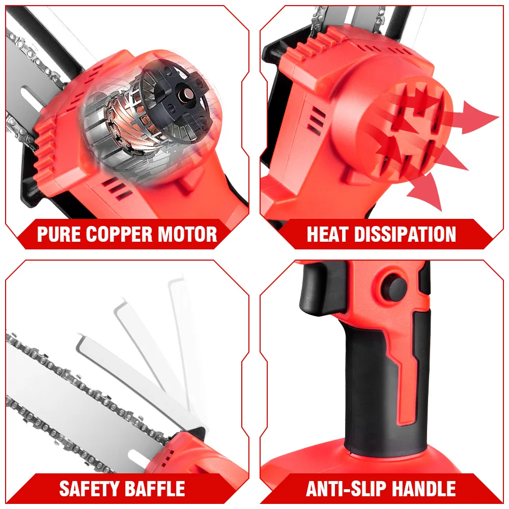 ONEVAN 4500W 2.25m Brushless High Branch Saw Telescoping Pole Electric Saw Cordless Garden Pruning Tool For ONEVAN 18V Battery