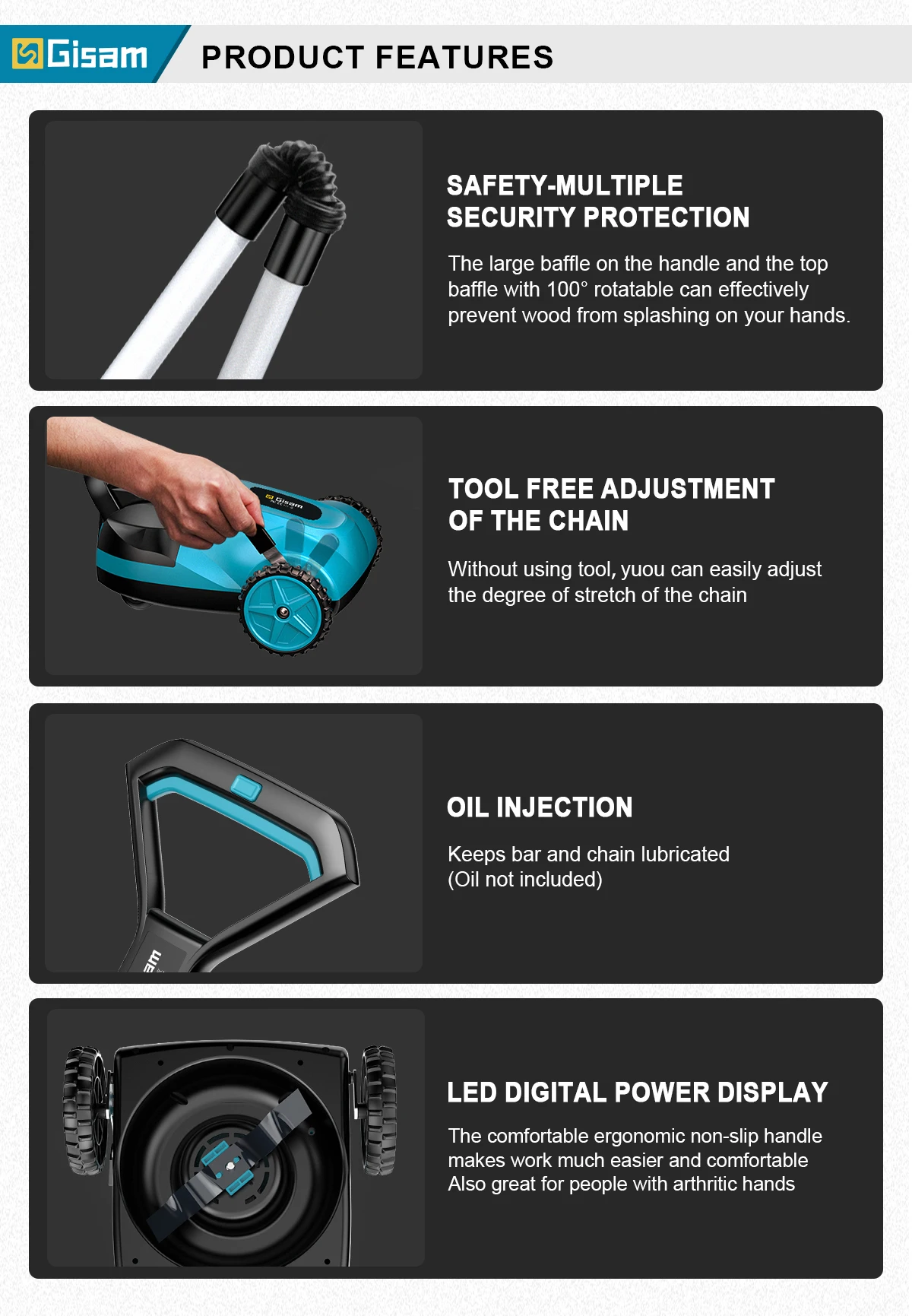 Gisam 46000RPM Brushless Electric Lawn Mower Cordless Grass Trimmer 3 Height Adjustments Garden Tool For Makita 18V Battery Pin