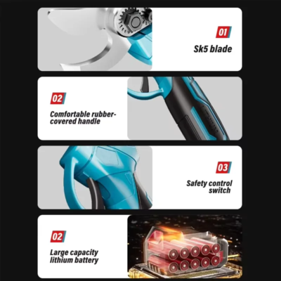 21V Electric Pruning Shears Landscaping Fruit Tree Lithium Electric Scissors Wireless Branch Pruning Tool - Image 6