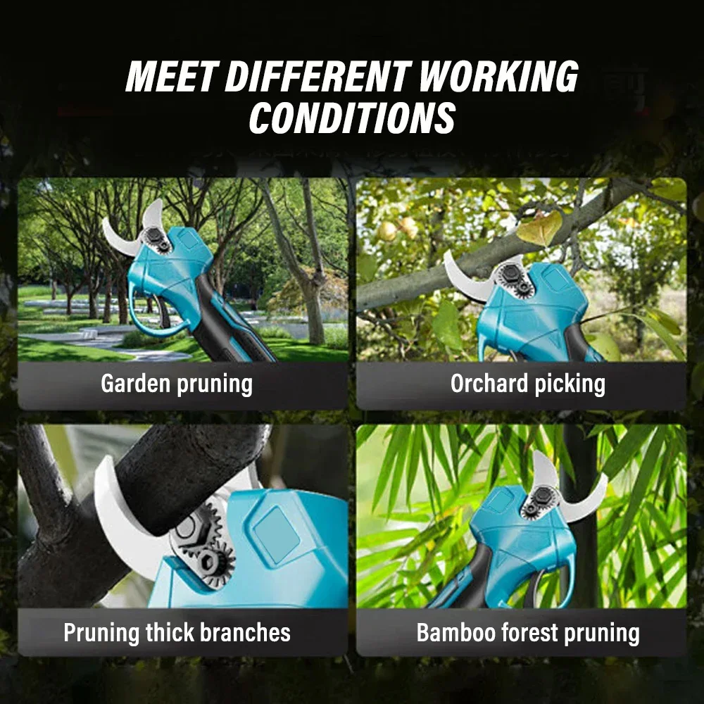 21V Electric Pruning Shears Landscaping Fruit Tree Lithium Electric Scissors Wireless Branch Pruning Tool