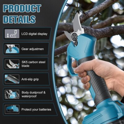 Cordless Pruning Shears For Makita 18V Battery Electric Scissorss Fruit Tree Branches Electric Pruning Shears Garden Tool - Image 3