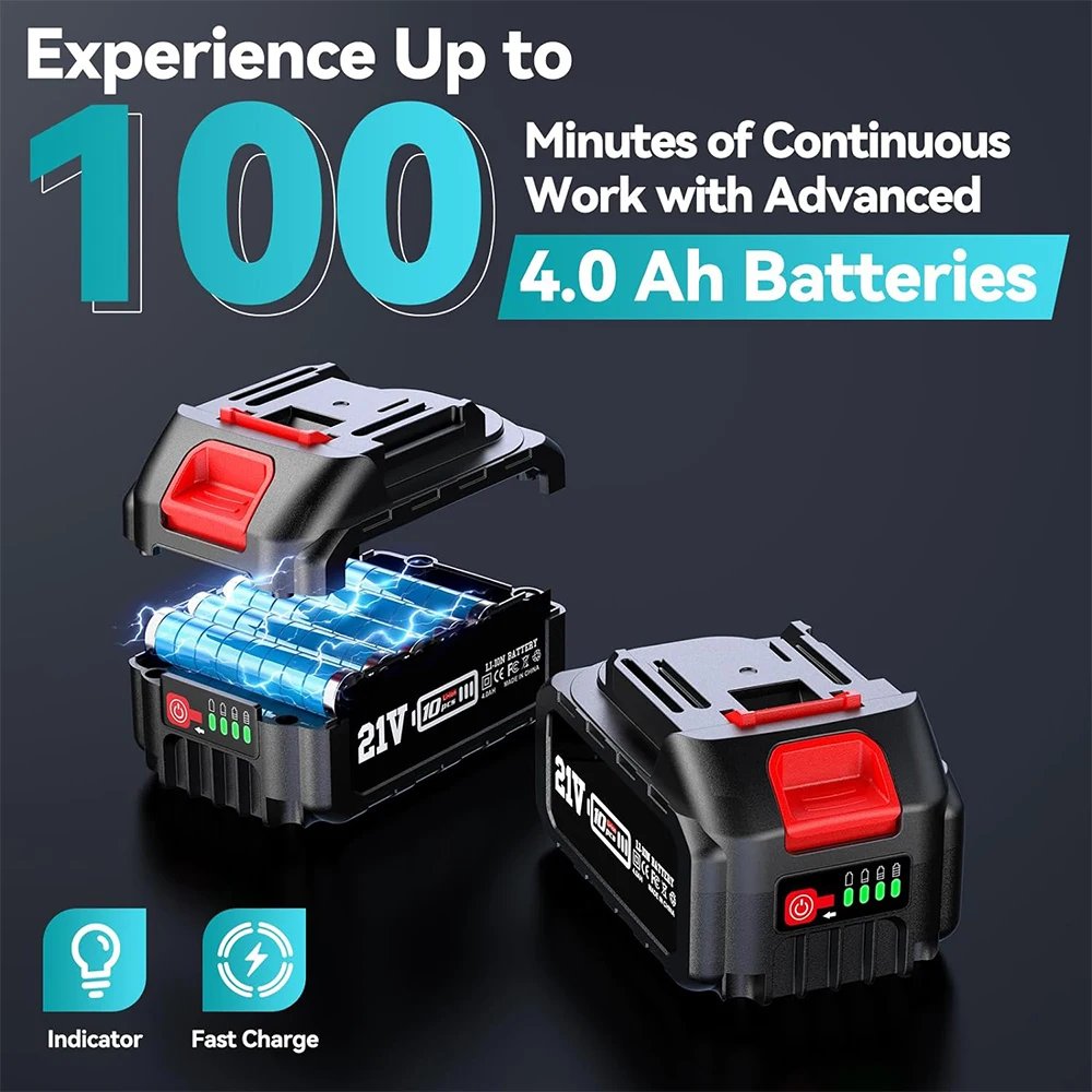 Seesii Polesaw High branch saw Cordless 8'' Electric Chainsaw with 3M Extension Pole for Tree Trimming Limb Cutter Pruner