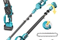 Seesii Polesaw High branch saw Cordless 8'' Electric Chainsaw with 3M Extension Pole for Tree Trimming Limb Cutter Pruner