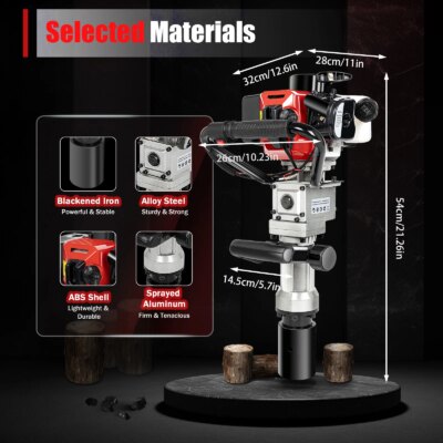2-Stroke 32.6cc Heavy Duty Fence Hammer T Post Driver Gasoline Petrol Powered Pile Driver 900W For Garden Farm - Image 2
