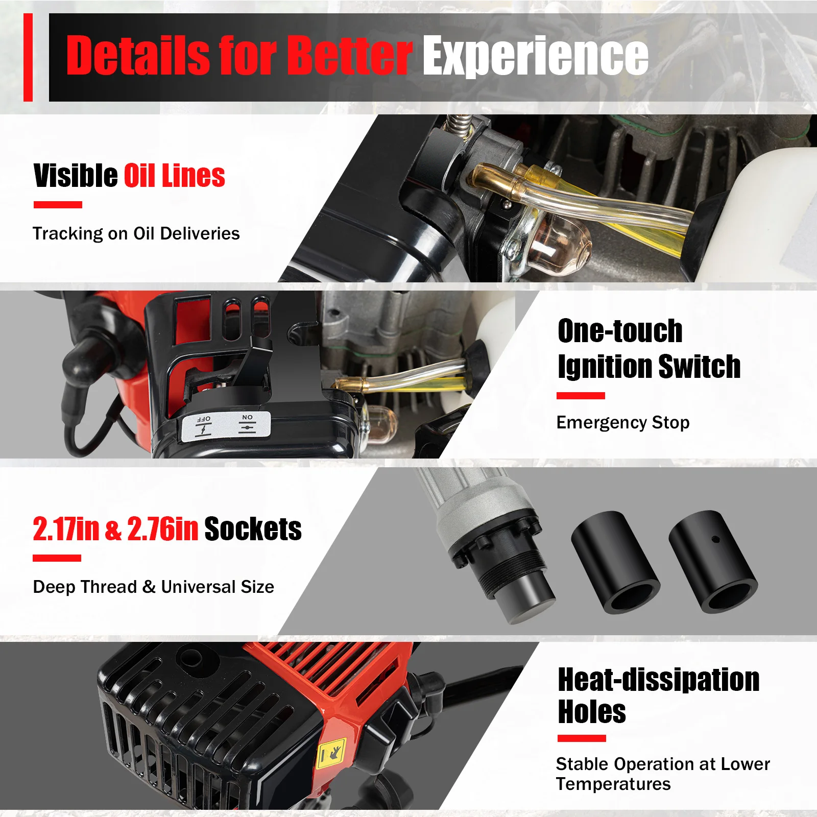 2-Stroke 32.6cc Heavy Duty Fence Hammer T Post Driver Gasoline Petrol Powered Pile Driver 900W For Garden Farm