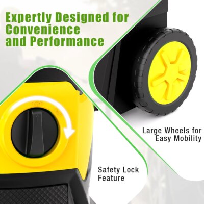 Electric High Pressure Washer2200W,150bar,4 quick-connect nozzles from 0 to 180°,10m Flexible Hose,for Terraces,Gardens,Cars - Image 3