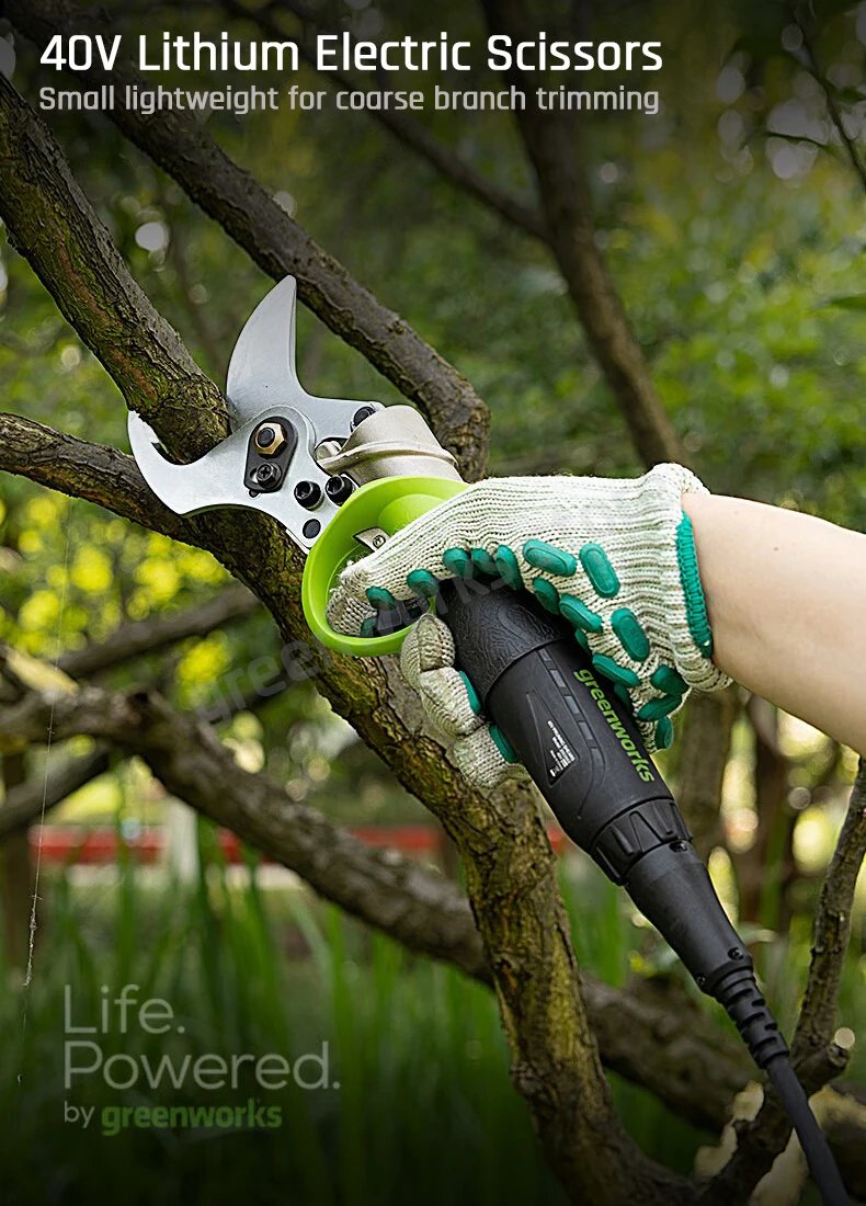 Greenworks Electric Scissors Brushless Motor 40V Home Garden 3.5mm Pruning Shear Professional Cordless Lopper Original Bare Tool