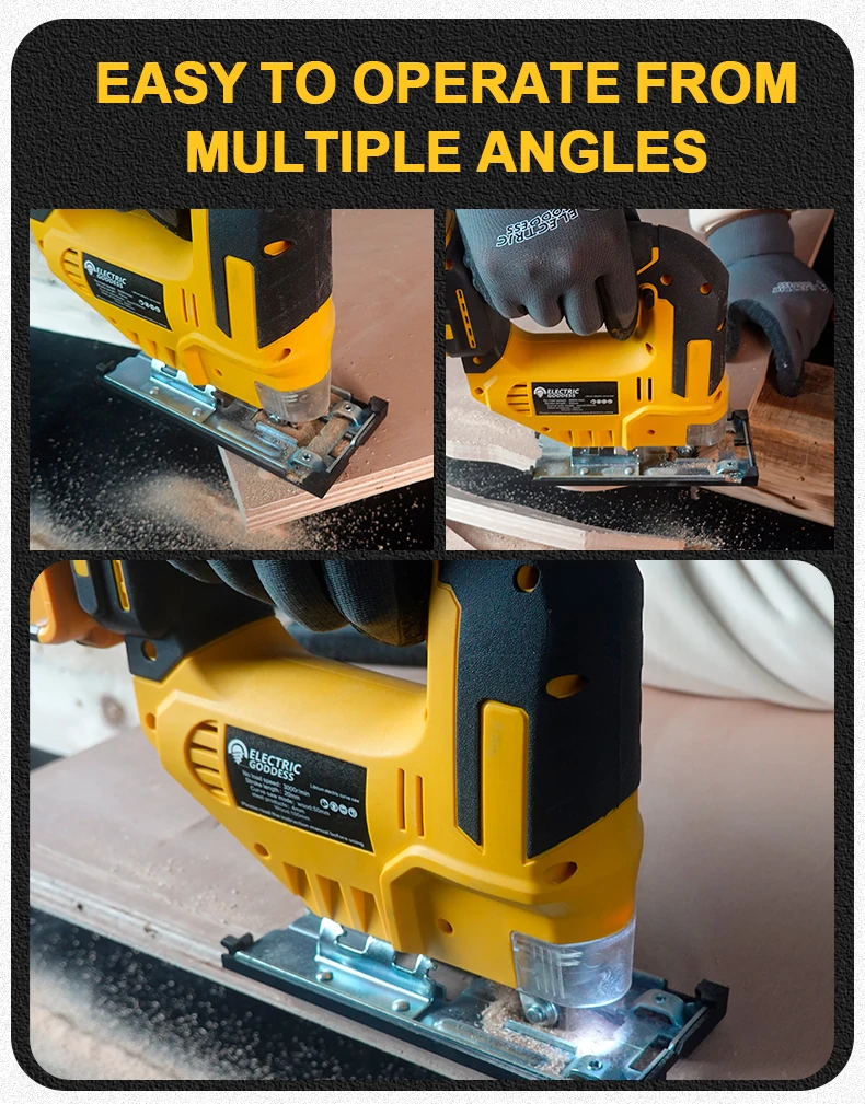 Electric Goddess 750W Brushless Jigsaw Electric Jig with Saw Blade Cordless Barrel Handle Jigsaw Tool For Dewalt 20V Battery Pin