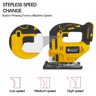 Electric Goddess 750W Brushless Jigsaw Electric Jig with Saw Blade Cordless Barrel Handle Jigsaw Tool For Dewalt 20V Battery Pin - Image 4