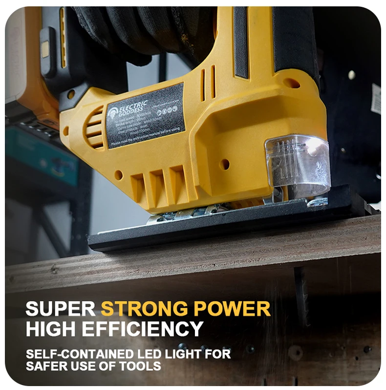 Electric Goddess 750W Brushless Jigsaw Electric Jig with Saw Blade Cordless Barrel Handle Jigsaw Tool For Dewalt 20V Battery Pin