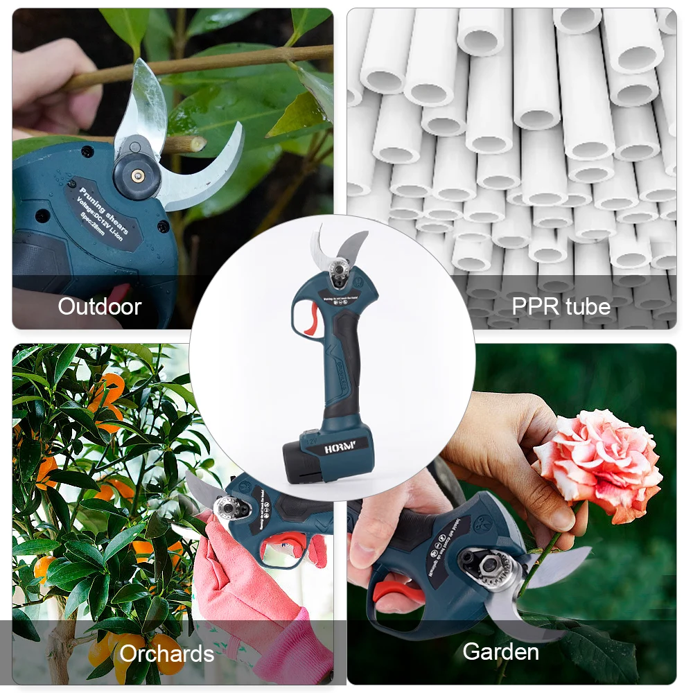 Hormy Gardens Brushless Electric Cordless Pruner Fruit Tree Orchard Shrub Branch Efficient Pruning Shears For BOSCH 12V Battery