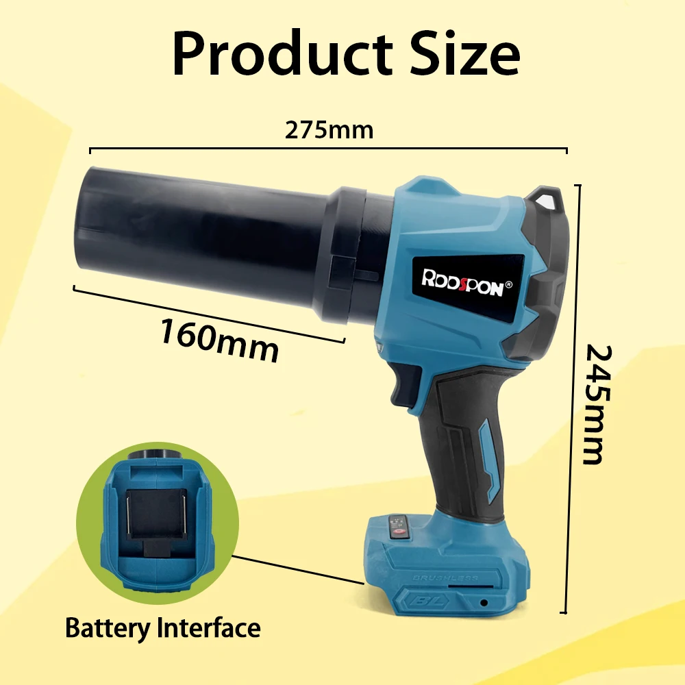 Brushless Turbo Fan Blowers 320000RPM 3000W 450M/S Electric Handheld Jet Fan Snow Leaf Dust Blowing Tools For Makita 18V Battery